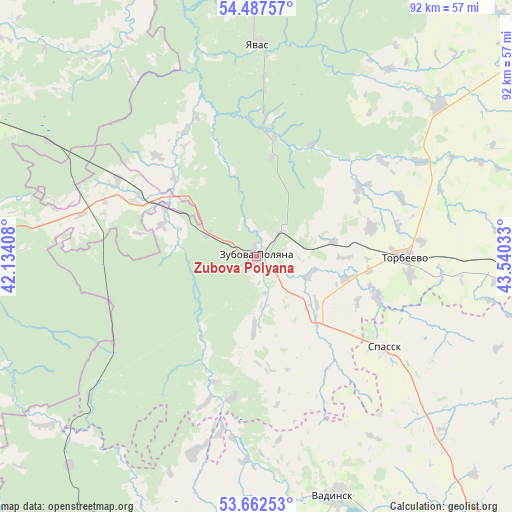 Zubova Polyana on map