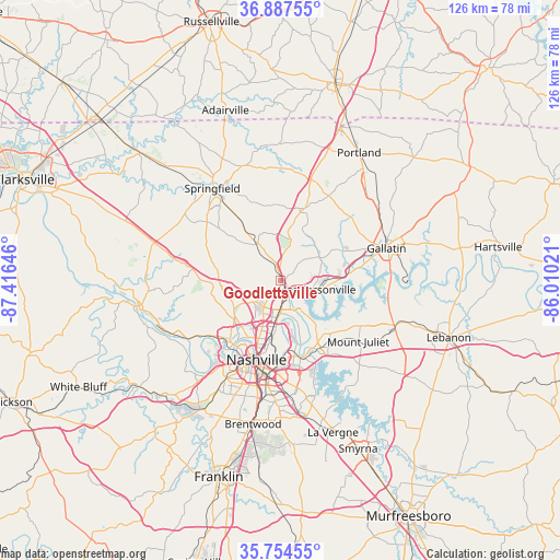 Goodlettsville on map