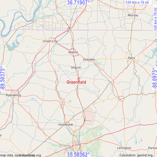 Greenfield on map