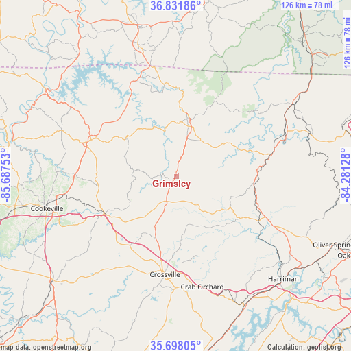 Grimsley on map