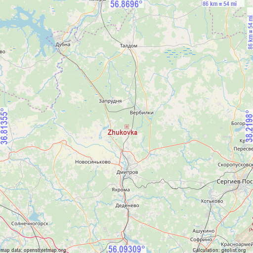 Zhukovka on map
