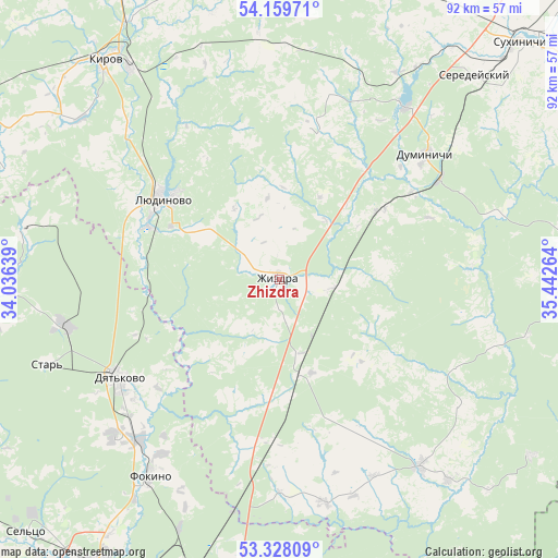 Zhizdra on map