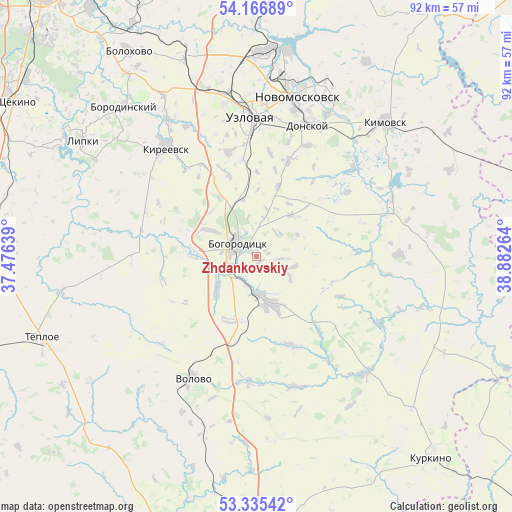 Zhdankovskiy on map