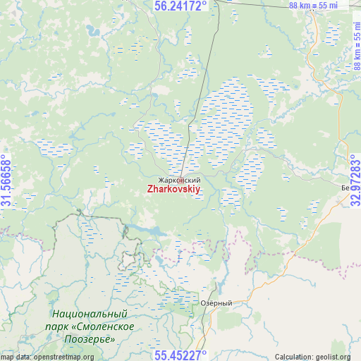 Zharkovskiy on map