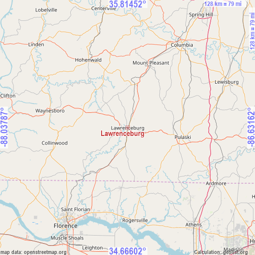 Lawrenceburg on map