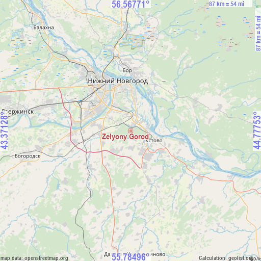 Zelyony Gorod on map