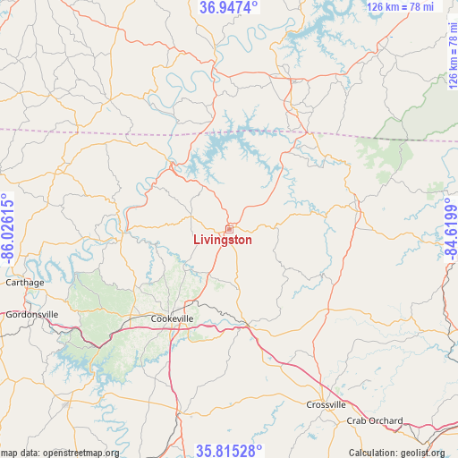 Livingston on map