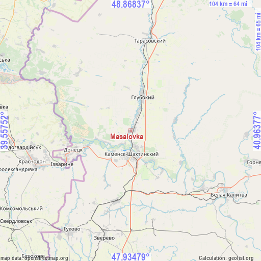 Masalovka on map