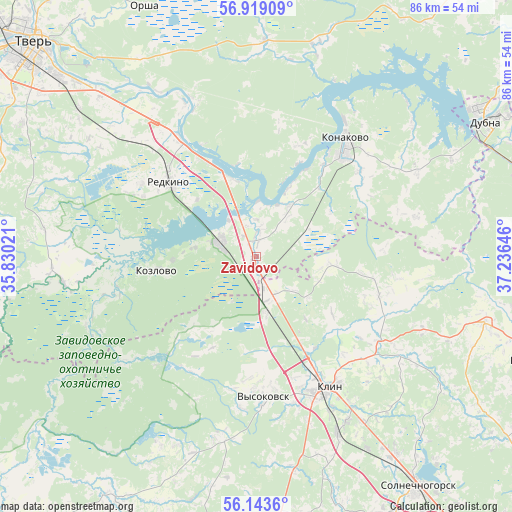 Zavidovo on map