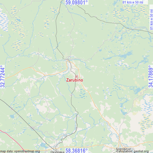 Zarubino on map