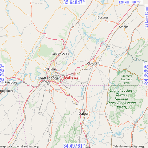 Ooltewah on map