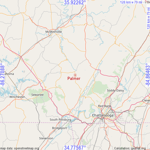 Palmer on map