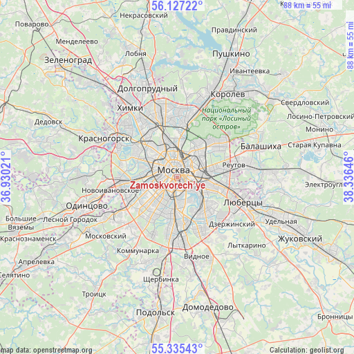 Zamoskvorech’ye on map