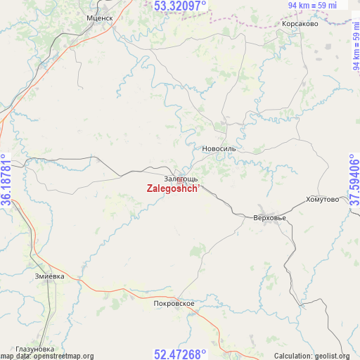 Zalegoshch’ on map