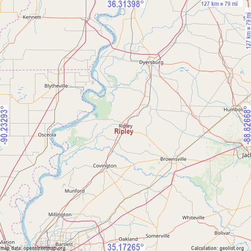 Ripley on map