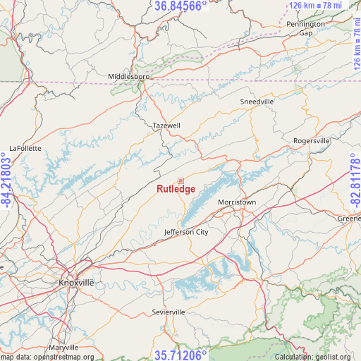 Rutledge on map