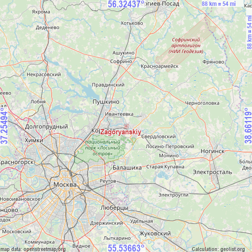 Zagoryanskiy on map