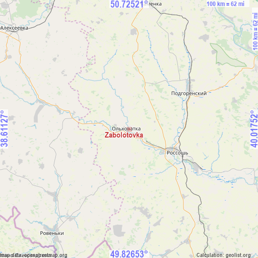Zabolotovka on map