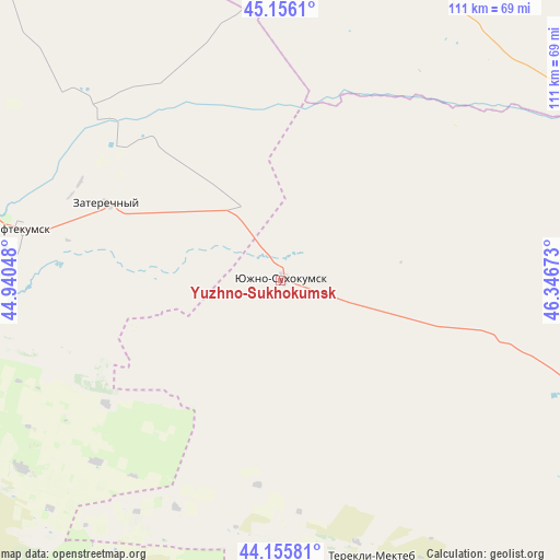 Yuzhno-Sukhokumsk on map