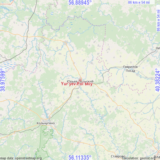 Yur’yev-Pol’skiy on map