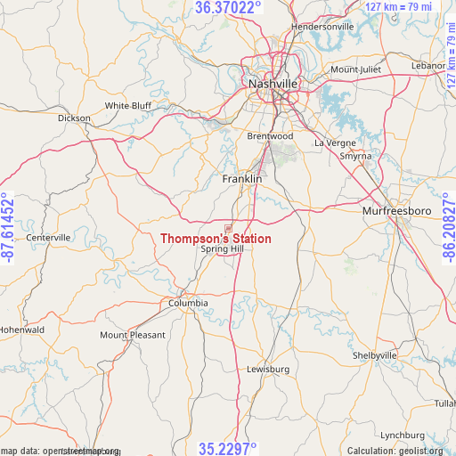 Thompson's Station on map