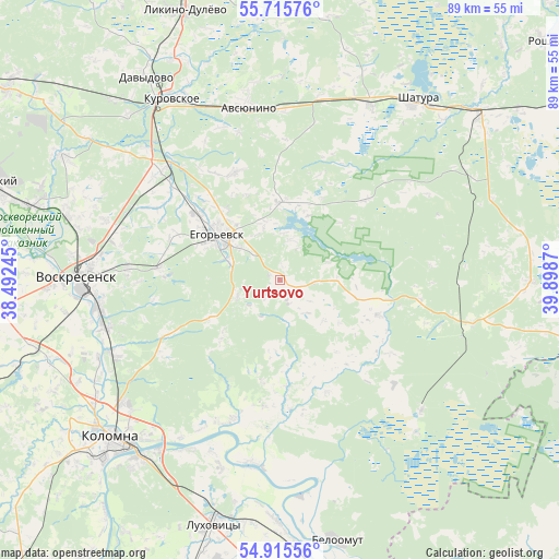 Yurtsovo on map