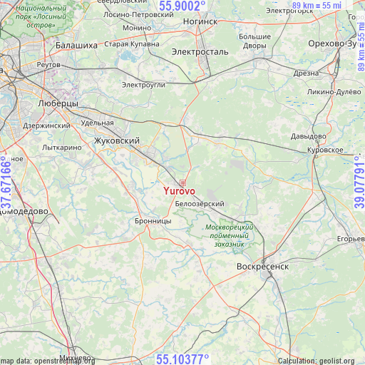 Yurovo on map