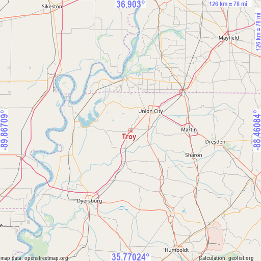 Troy on map