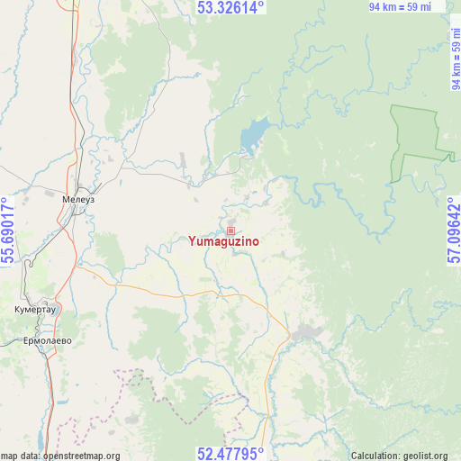 Yumaguzino on map