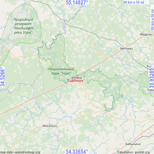 Yukhnov on map