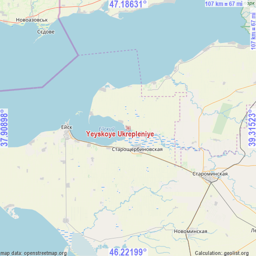 Yeyskoye Ukrepleniye on map