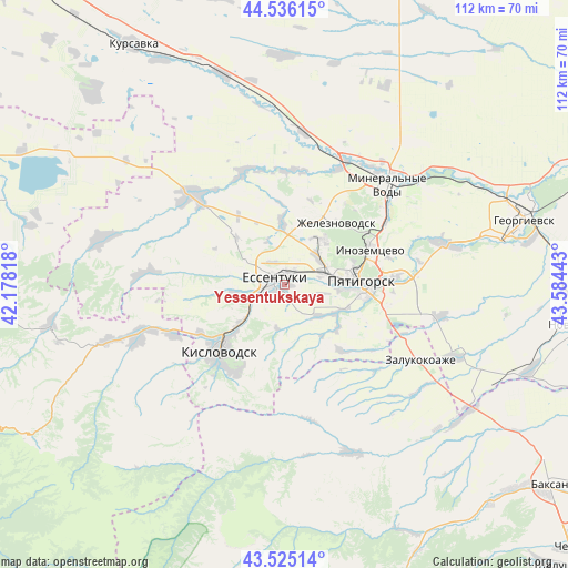 Yessentukskaya on map