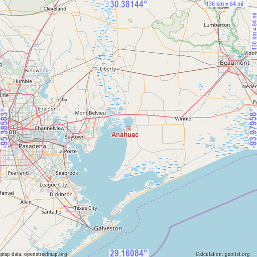 Anahuac on map