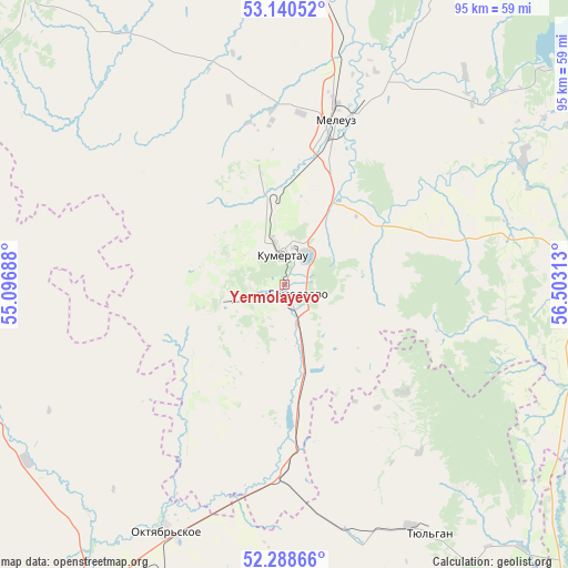Yermolayevo on map