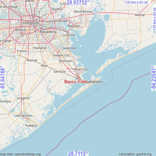 Bayou Vista on map