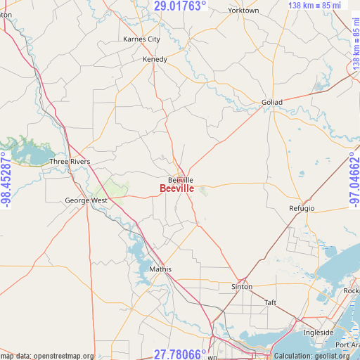 Beeville on map
