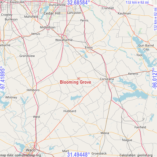 Blooming Grove on map