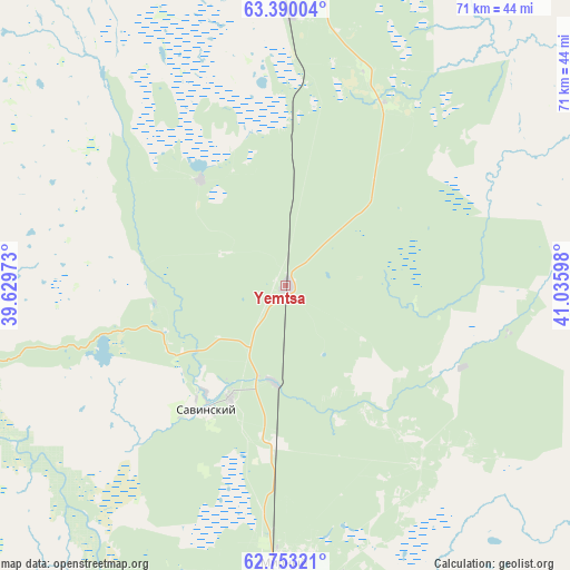Yemtsa on map