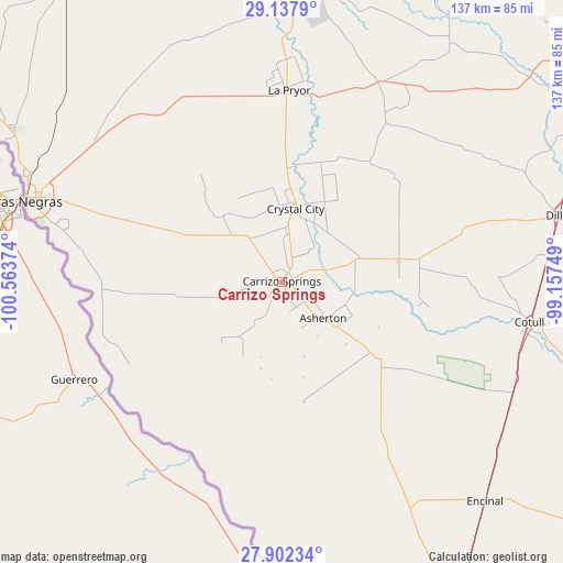 Carrizo Springs on map