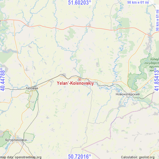 Yelan’-Kolenovskiy on map