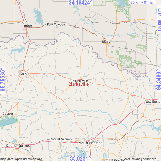 Clarksville on map