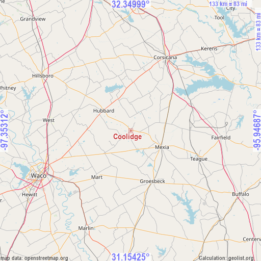 Coolidge on map