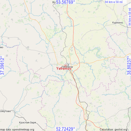 Yefremov on map