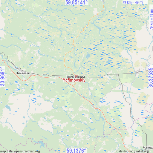 Yefimovskiy on map