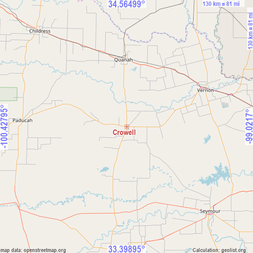 Crowell on map