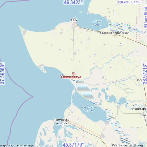 Yasenskaya on map