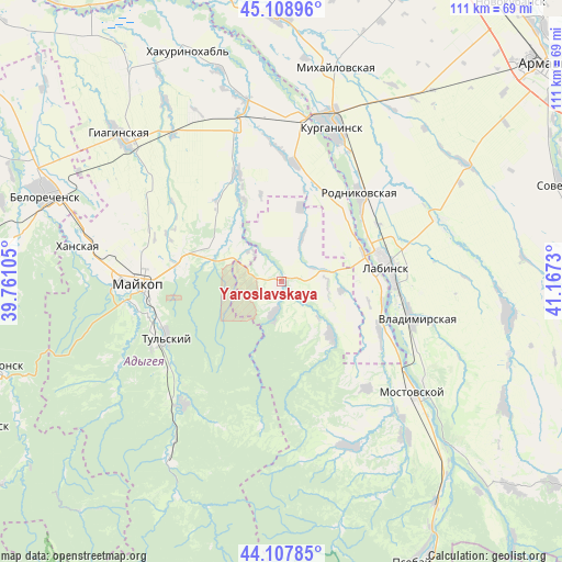 Yaroslavskaya on map