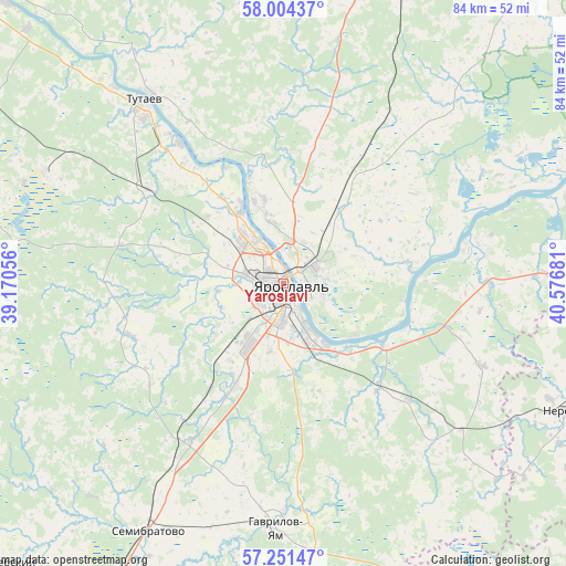 Yaroslavl on map