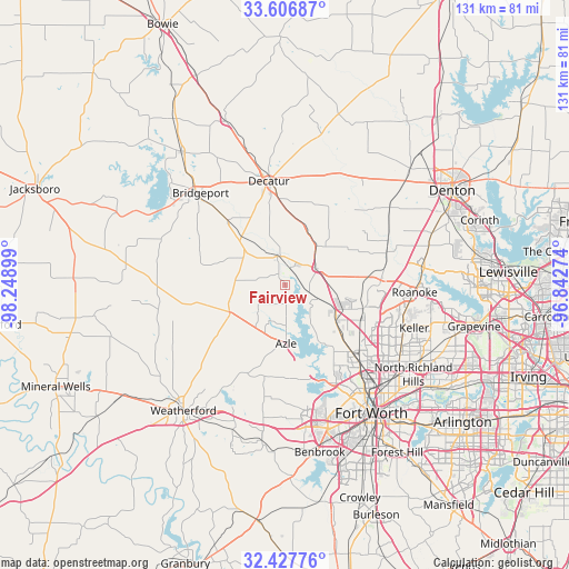 Fairview on map