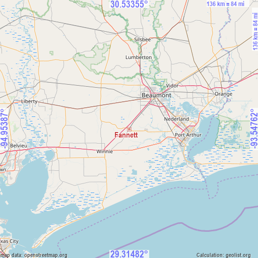 Fannett on map